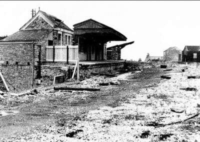 The Brixham Railway Station platform partly demolished.